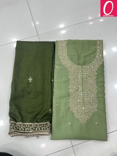 Designer Dress Material in Vichitra Silk with Astar (Unstitched)